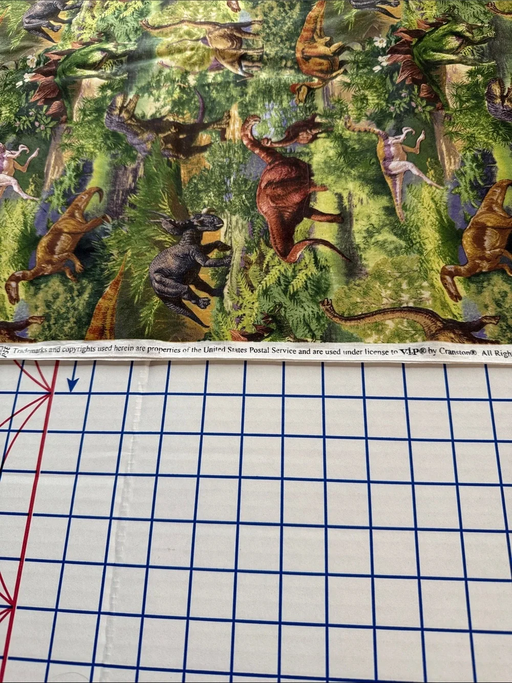 Vintage VIP Cranston Dinosaur Fabric 2¾ Yards Medium Weight Cotton Decor